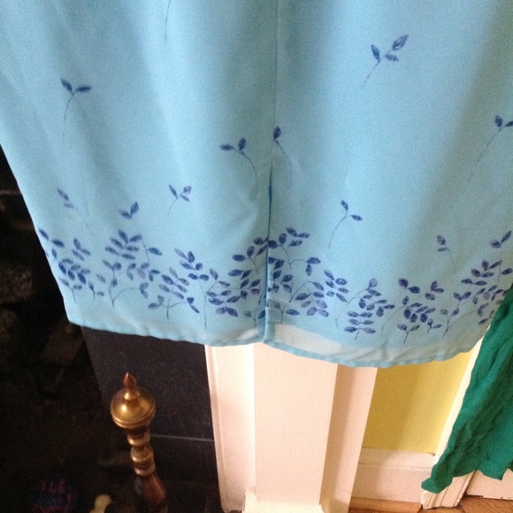 Vintage Express Y2K 90s Slip Skirt Turquoise Fairy - Size 3/4 - Picture 5 of 7